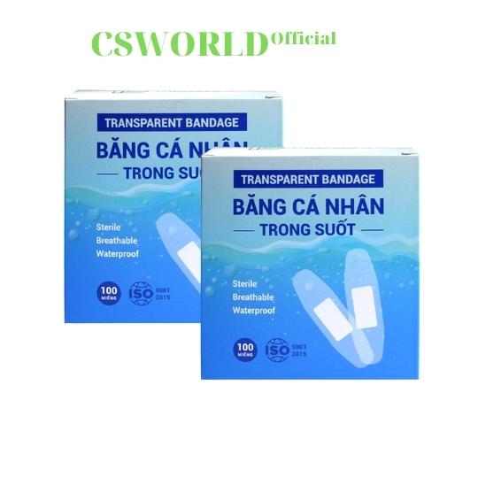 Băng cá nhân trong suốt hộp 100 miếng