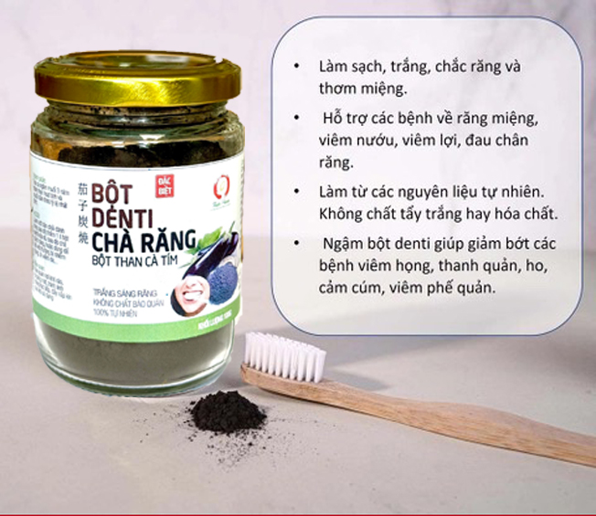 Bột Denti Chà Răng - Denti đánh răng - bột than cà tím (100gr)