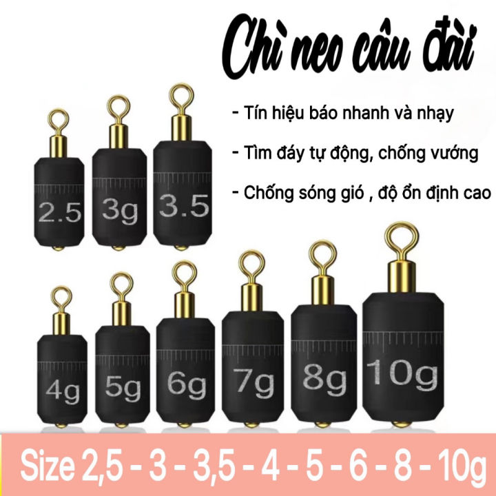 [10 Viên]Chì neo câu đáy- chì chạy câu đài ( Combo 10 viên)