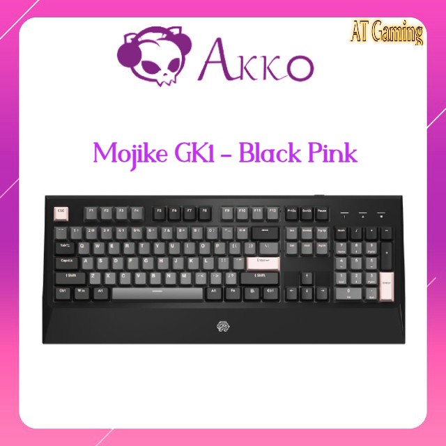 Bàn phím cơ Mojike GK1 Black Pink (AKKO sw v2 / LED trắng)
