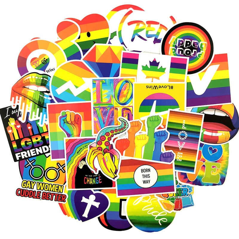 sticker LGBT cầu vồng Set 30 - 100 hình dán có ép lụa