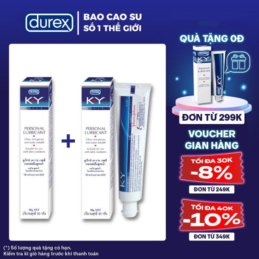 2 Hộp Gel bôi trơn Durex KY 50G [Che tên SP 100%]