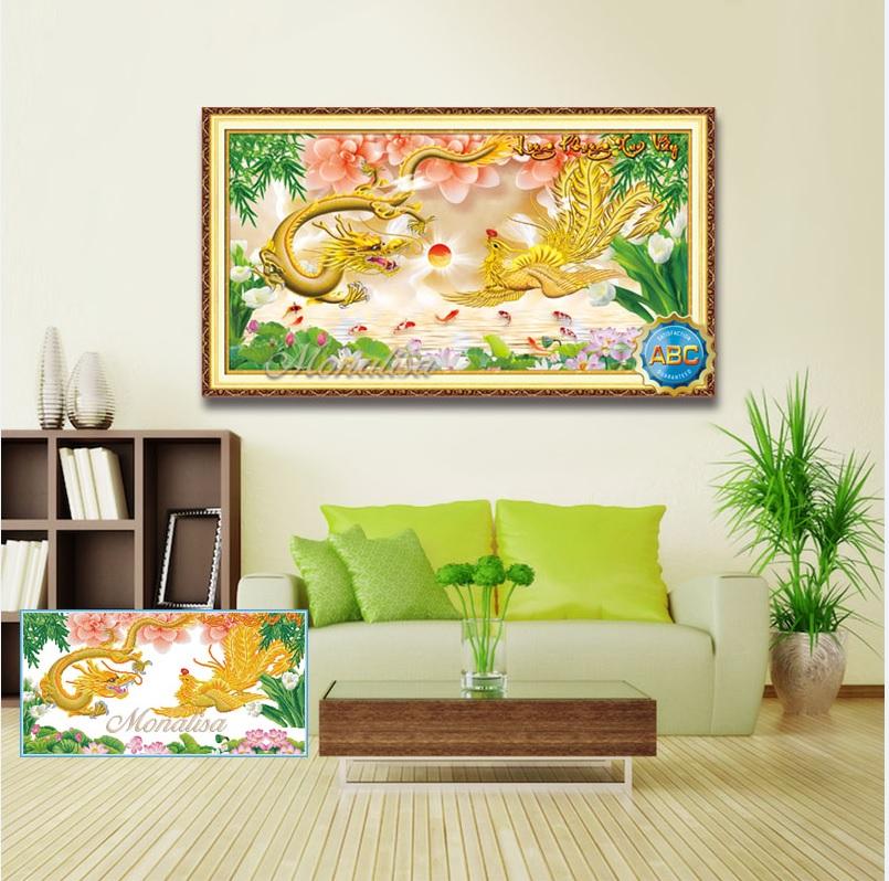 Tranh đính đá long phụng sum quầy_y8245_110*60cm
