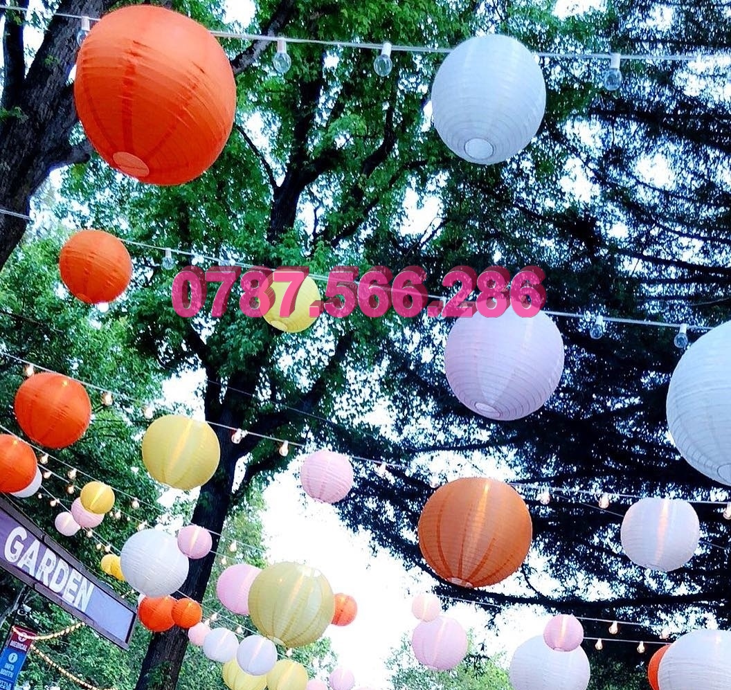 đèn lồng Vải Lụa Chịu Nước size 35cm/30cm/25cm/20cm