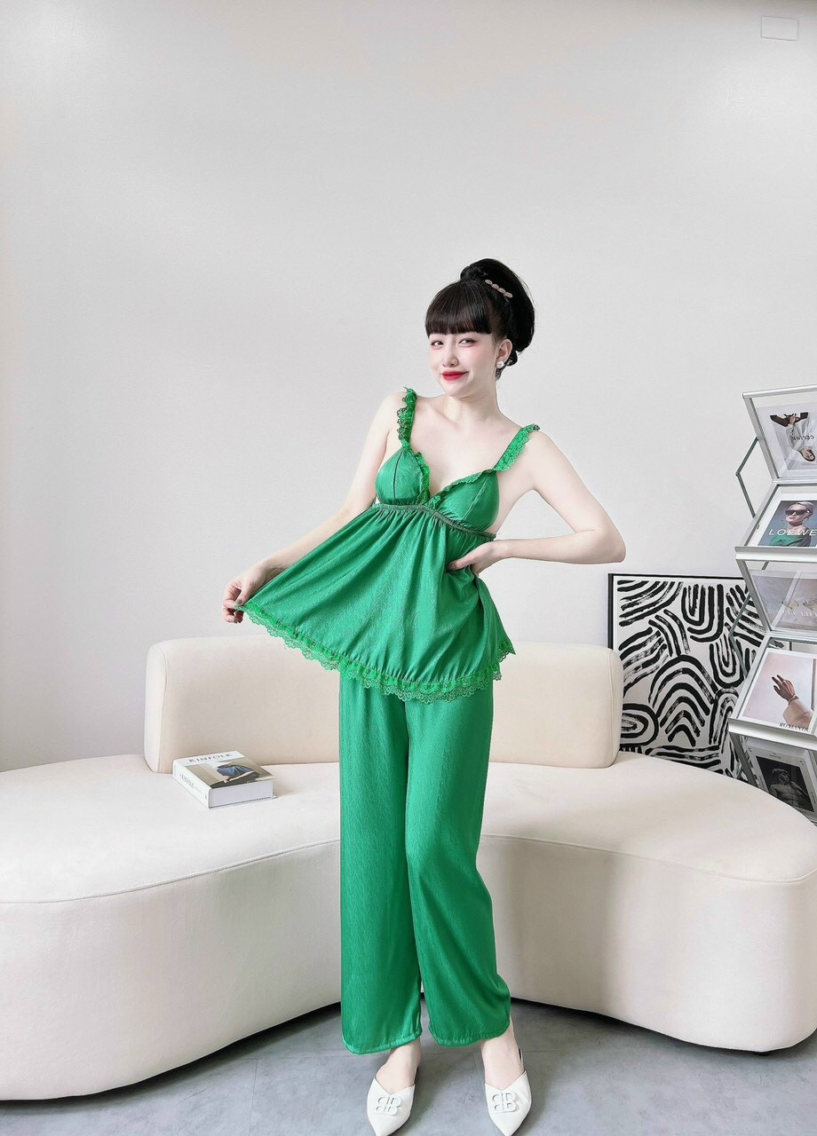 Sét bộ ngủ 2 dây ren quần dài TH