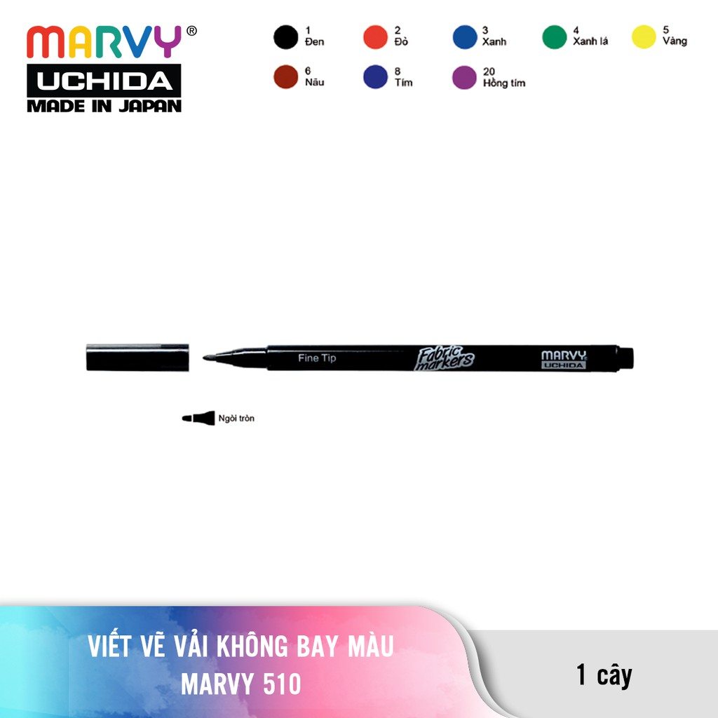 [HCM]BÚT VẼ VẢI MARVY FABRIC 510 (NGÒI MẢNH)