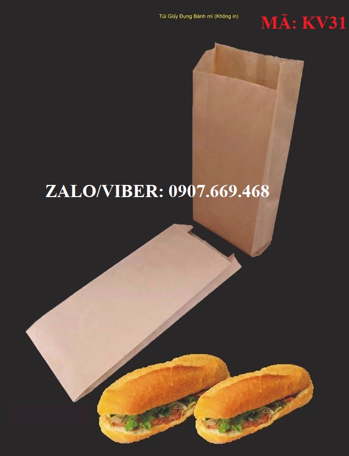 Túi giấy đựng bánh mì hotdog ( combo 300 túi )