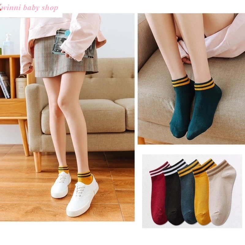 ComBo 5 đôi vớ cotton nữ cao cấp( vớ co giãn và thắm mồ hôi cực tốt)