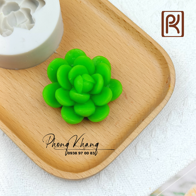 Khuôn silicon 4d Phong Khang làm rau câu hình sen đá