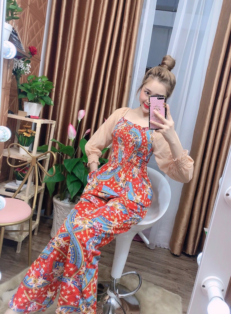 [HCM]set bộ thổ cẩm phối tay voan NEW