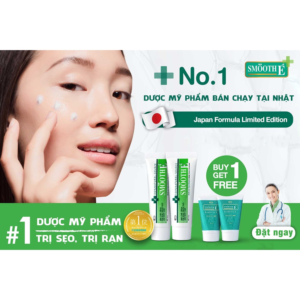 Smooth E - Kem Dưỡng Ẩm Mờ Thâm Mụn Cream 100% Natural - Source