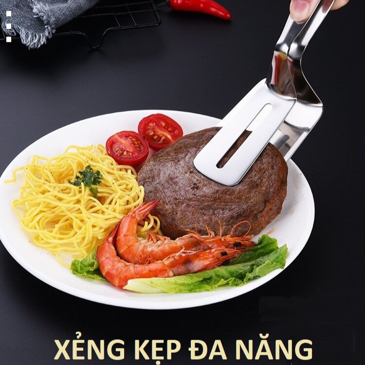 Kẹp Gắp Đồ Ăn Bằng INox - Kẹp thực phẩm chiên xẻng nướng