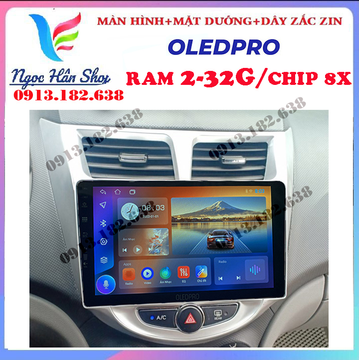 [Hỗ trợ lắp đặt Hà Nội] Màn hình OLEDPRO kết nối wifi ANDROID 10. cho xe Hyundai ACCENT 2011-2015 với âm thanh, hình ảnh sắc nét, trung thực, lắp camera lùi cho ô tô, đồ chơi xe hơi, đầu dvd cho xe ô tô