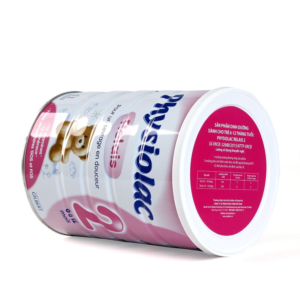 Sữa bột Physiolac Relais số 2 lon 900g (dành cho bé 6 - 12 tháng tuổi)