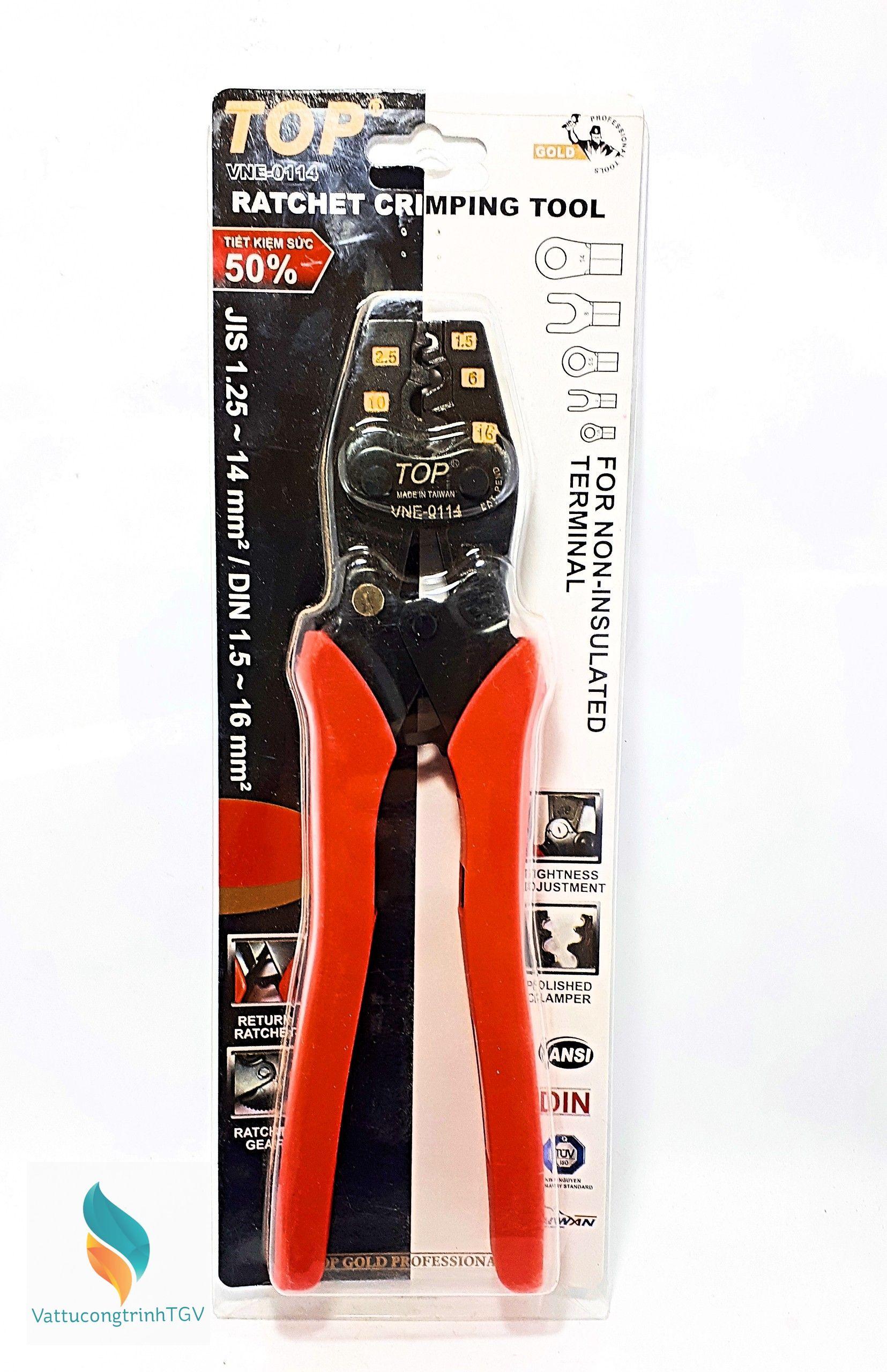 Kềm bấm đầu cote TOP VNE-0114 có trợ lực