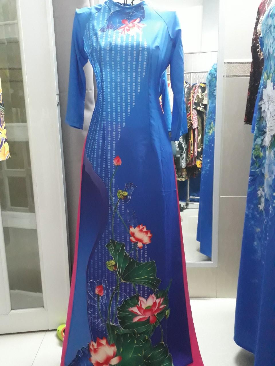 [HCM]ÁO DÀI HOA SEN+kèm quần