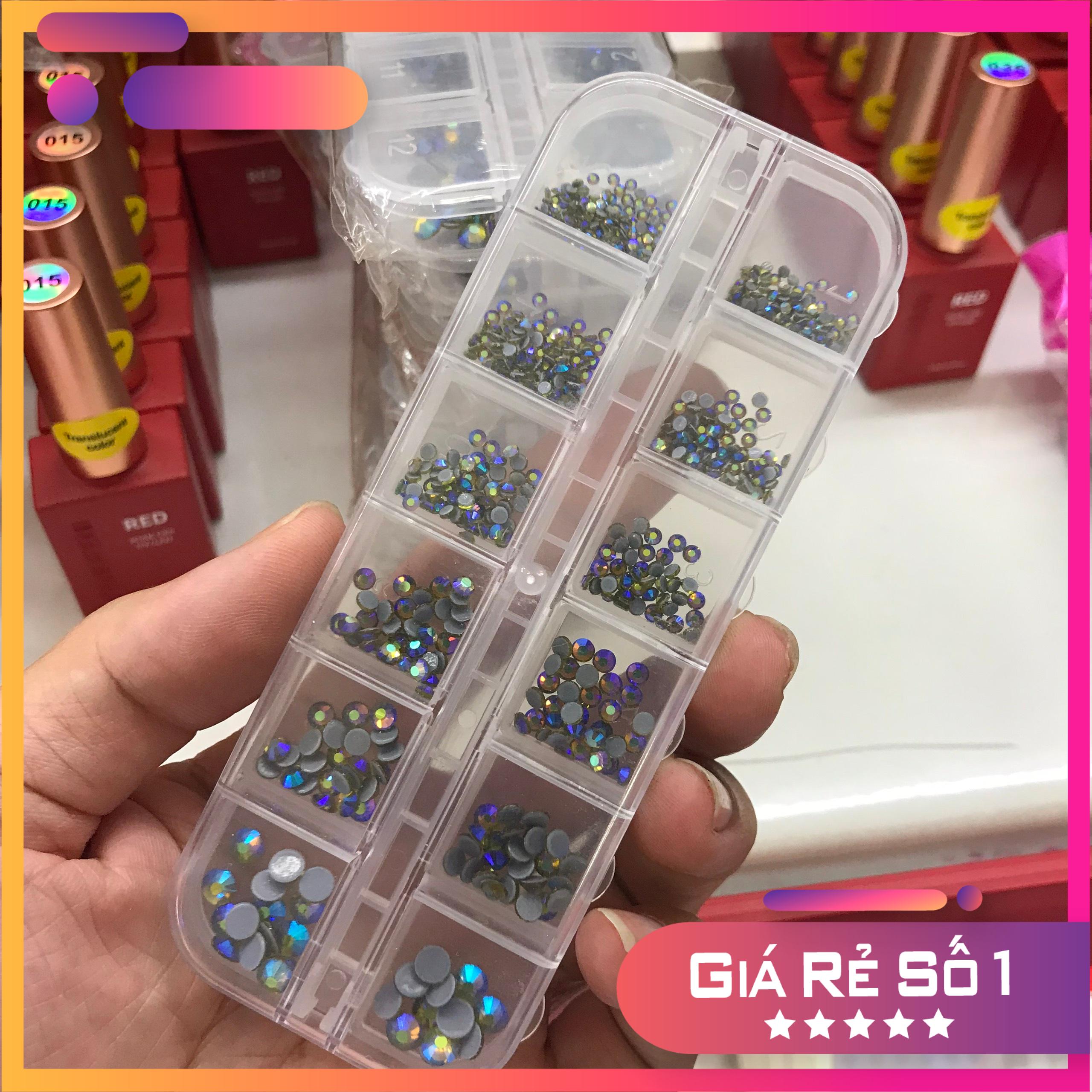 Set đá chân keo 12 ô mix size siêu sáng