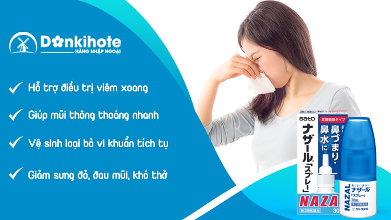 Xịt mũi xoang - viêm mũi dị ứng nazal sato