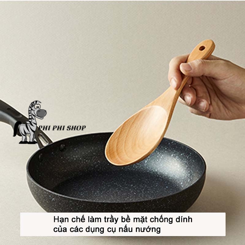 [HCM]Muôi múc cơm vá múc cơm Lock&Lock bằng gỗ sồi P-1055