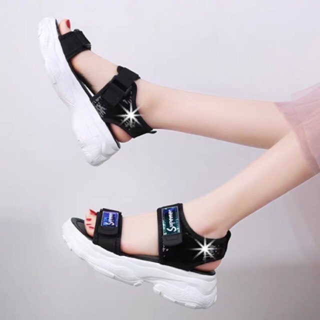dép quai dán sandal nữ đế cao su mềm nhẹ êm