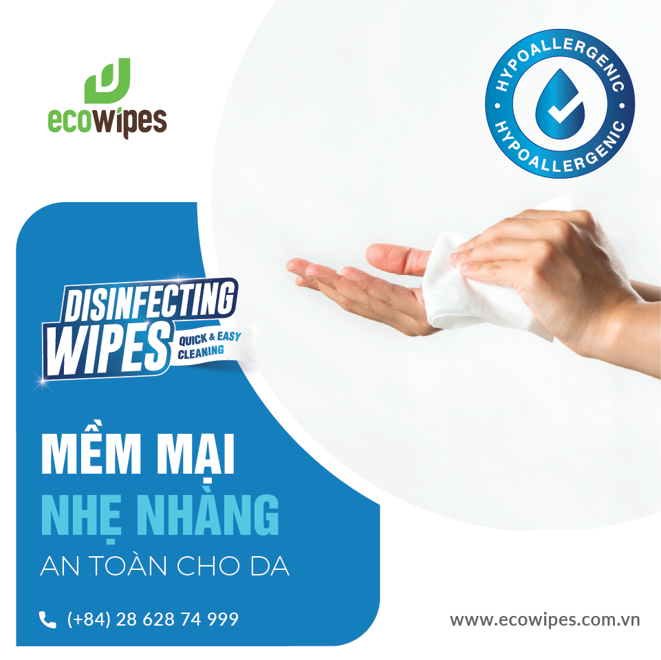 Khăn Ướt Cồn Ecowipes - Combo 10 gói (60MIẾNG/GÓI)