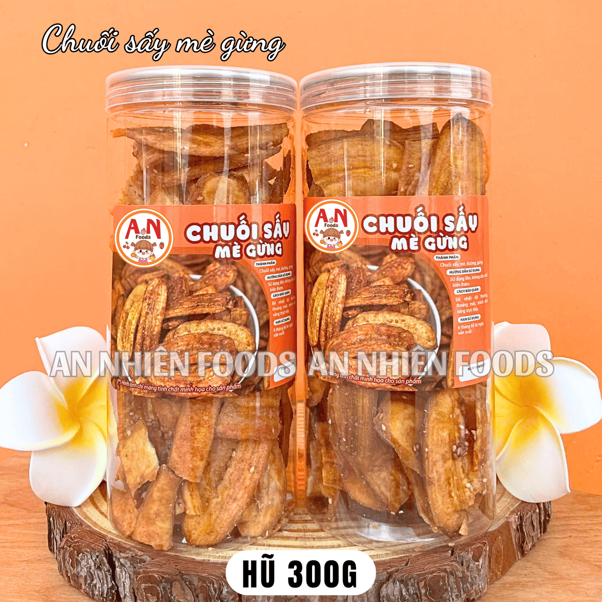 Chuối chiên giòn (mè gừng giòn rụm - có video) {Khối lượng tịnh, không tính bao bì}