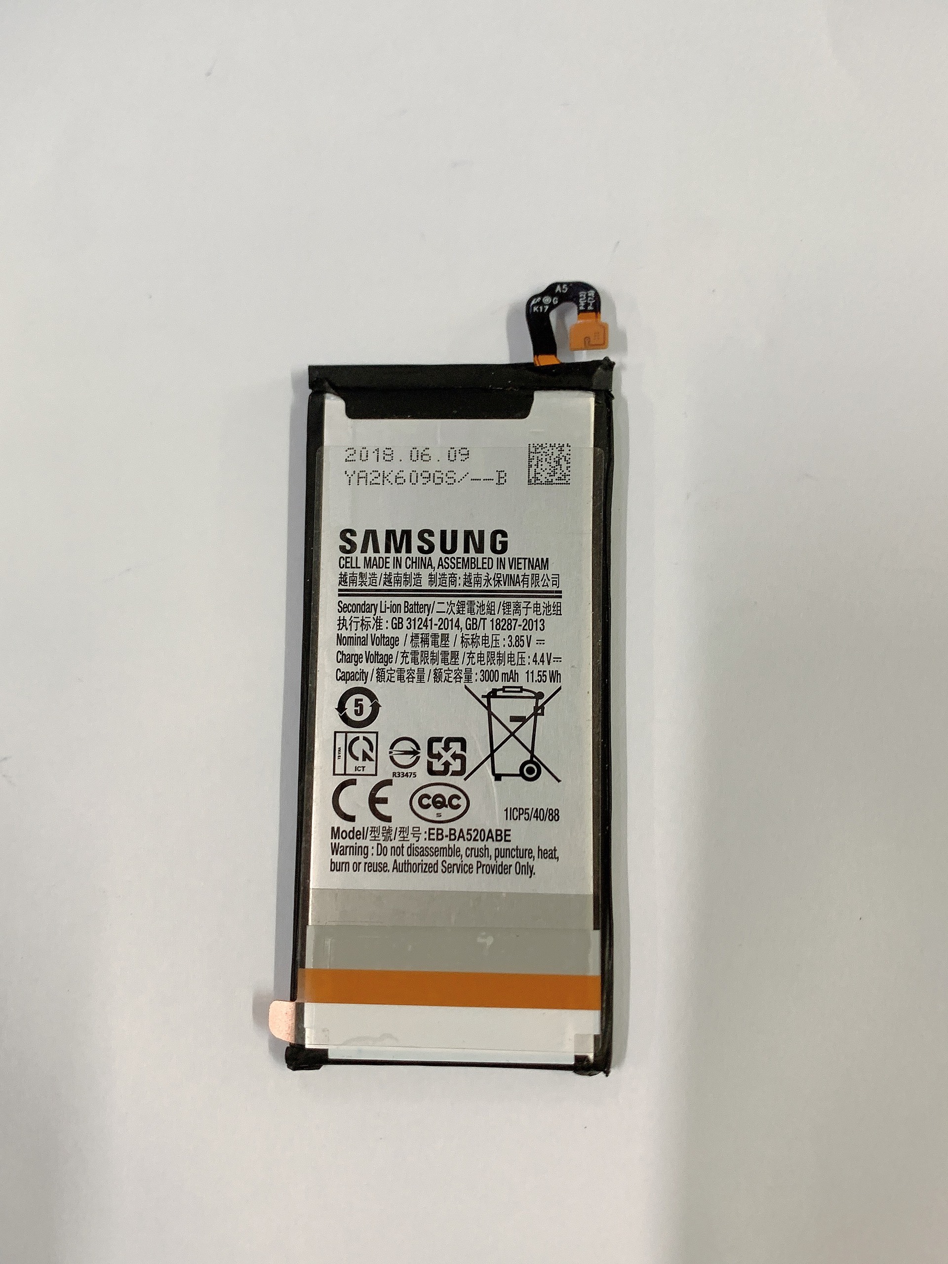 Pin chính hãng samsung eb-ba520abe dùng cho samsung galaxy a5 2017 / sm-a520f/ sm-a520h, dung lượng 3000mah