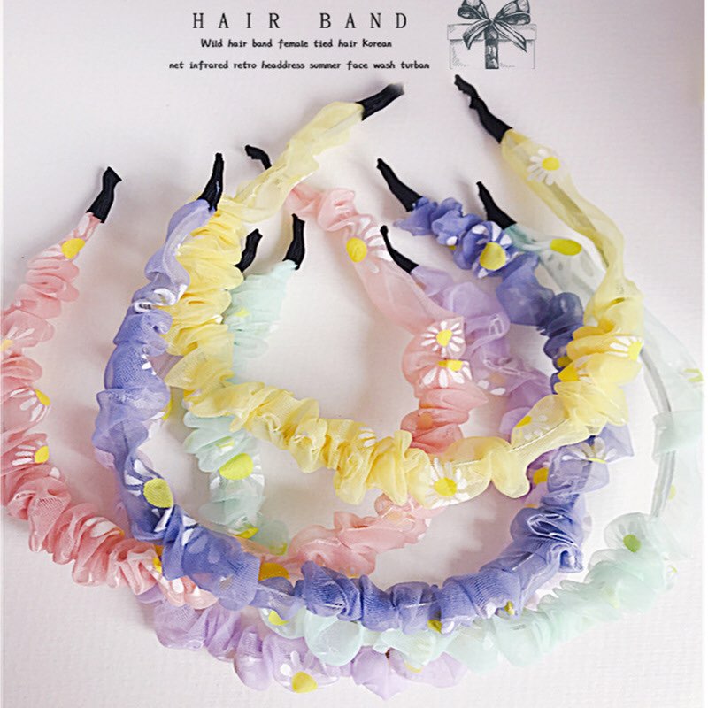 [HCM]Băng đô Scrunchies hoa cúc siêu dễ thương