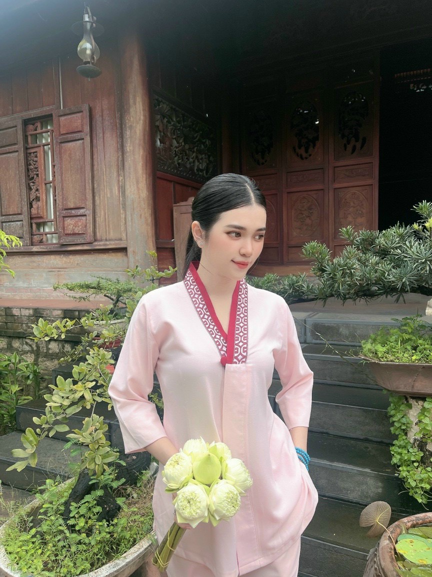 Đồ Lam Đi Chùa # Bộ Lụa Hàn sen 1 nút# Quần Áo Nữ Cao Cấp