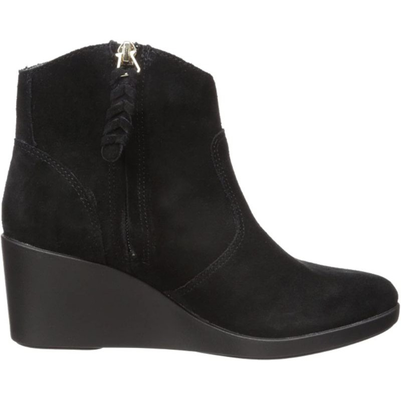 [Chính hãng] Crocs - Giày bốt da thời trang Leigh suede wedge bootie