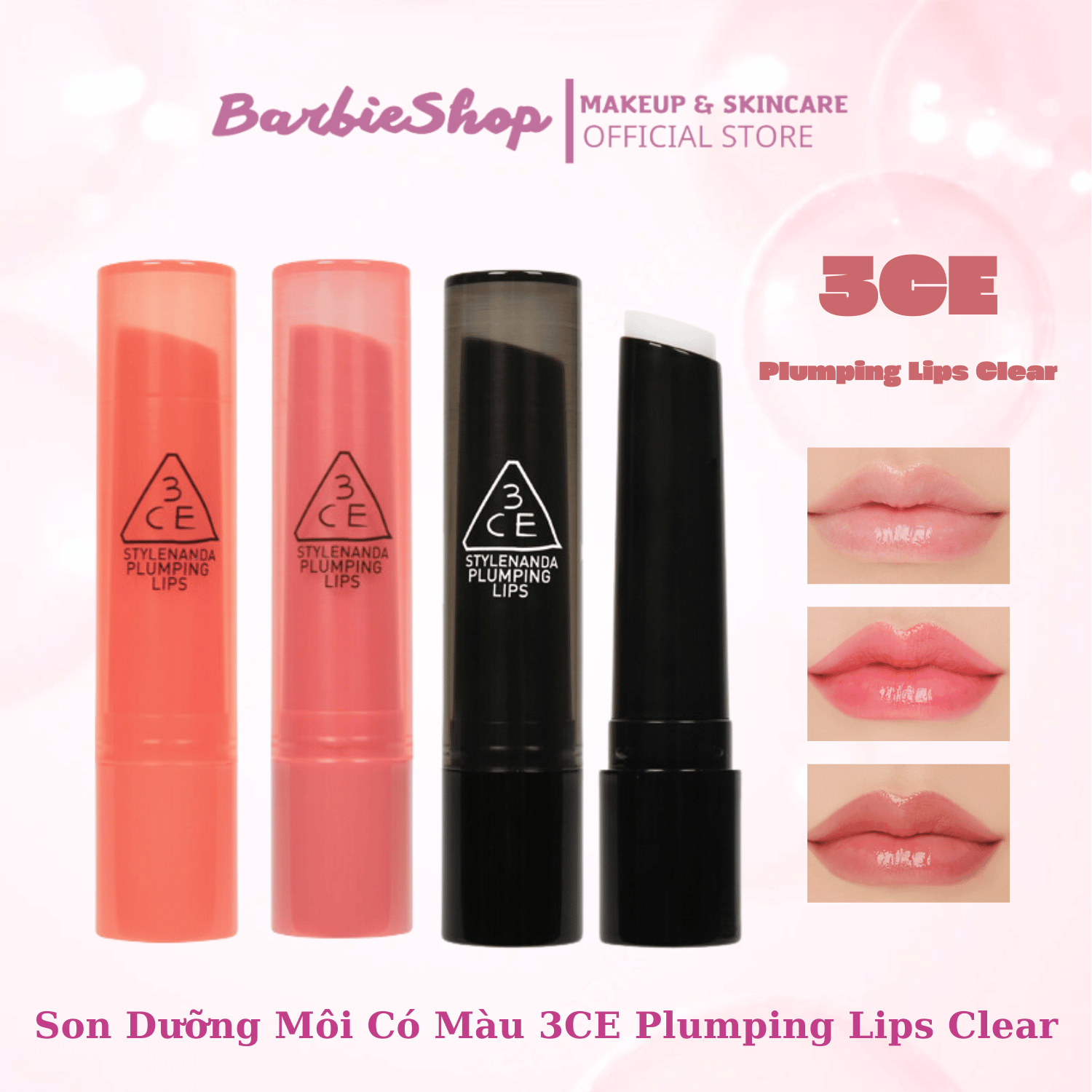 Son Dưỡng Môi Có Màu 3CE Stylenanda Plumping Lips Clear