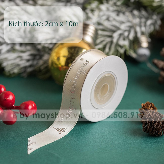 Ruy băng lụa Merry Christmas