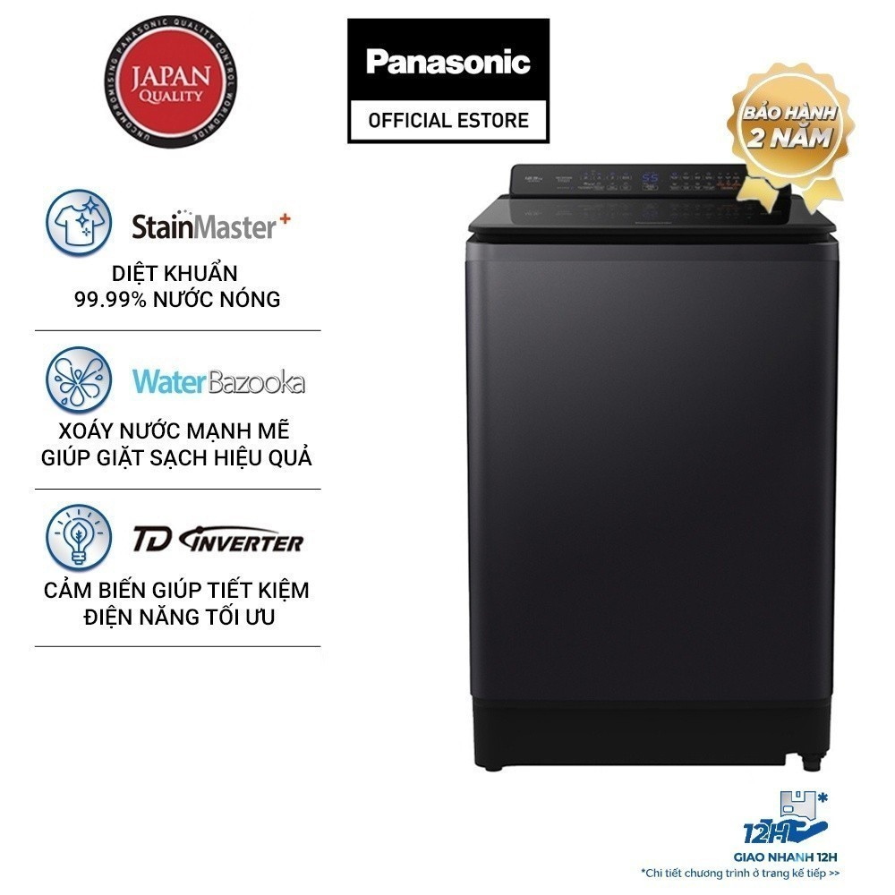 Máy giặt cửa trên panasonic 10.5kg na-fd10ar1bv - bảo hành chính hãng 12 tháng