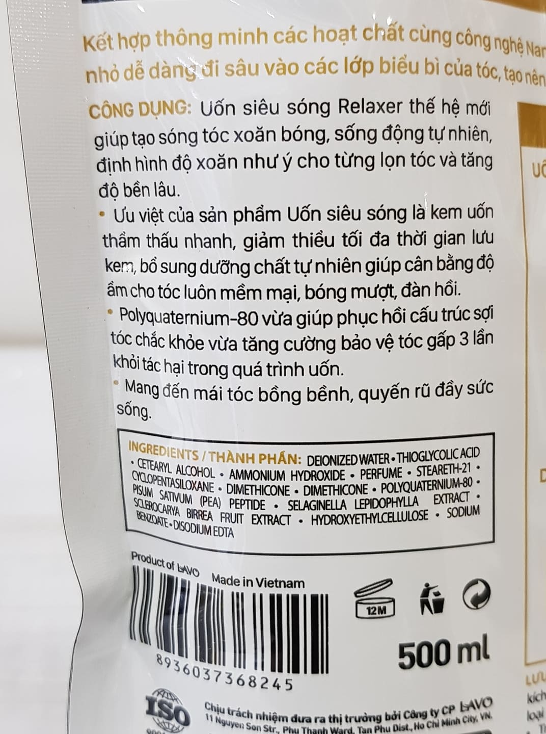 Thuốc Uốn Nóng LAVOX NANO COMPLEX Siêu Sóng 500ml