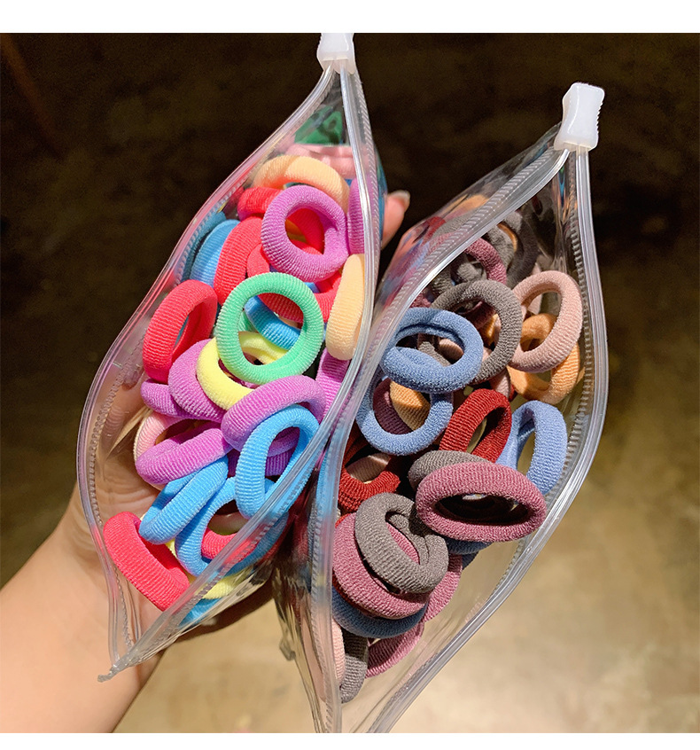 thun cột tóc cho bé set 100 cái túi bozip