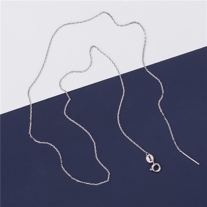 Dây chuyền/Vòng cổ bạc khóa thẳng xỏ hạt vòng, charm bạc - MH402g