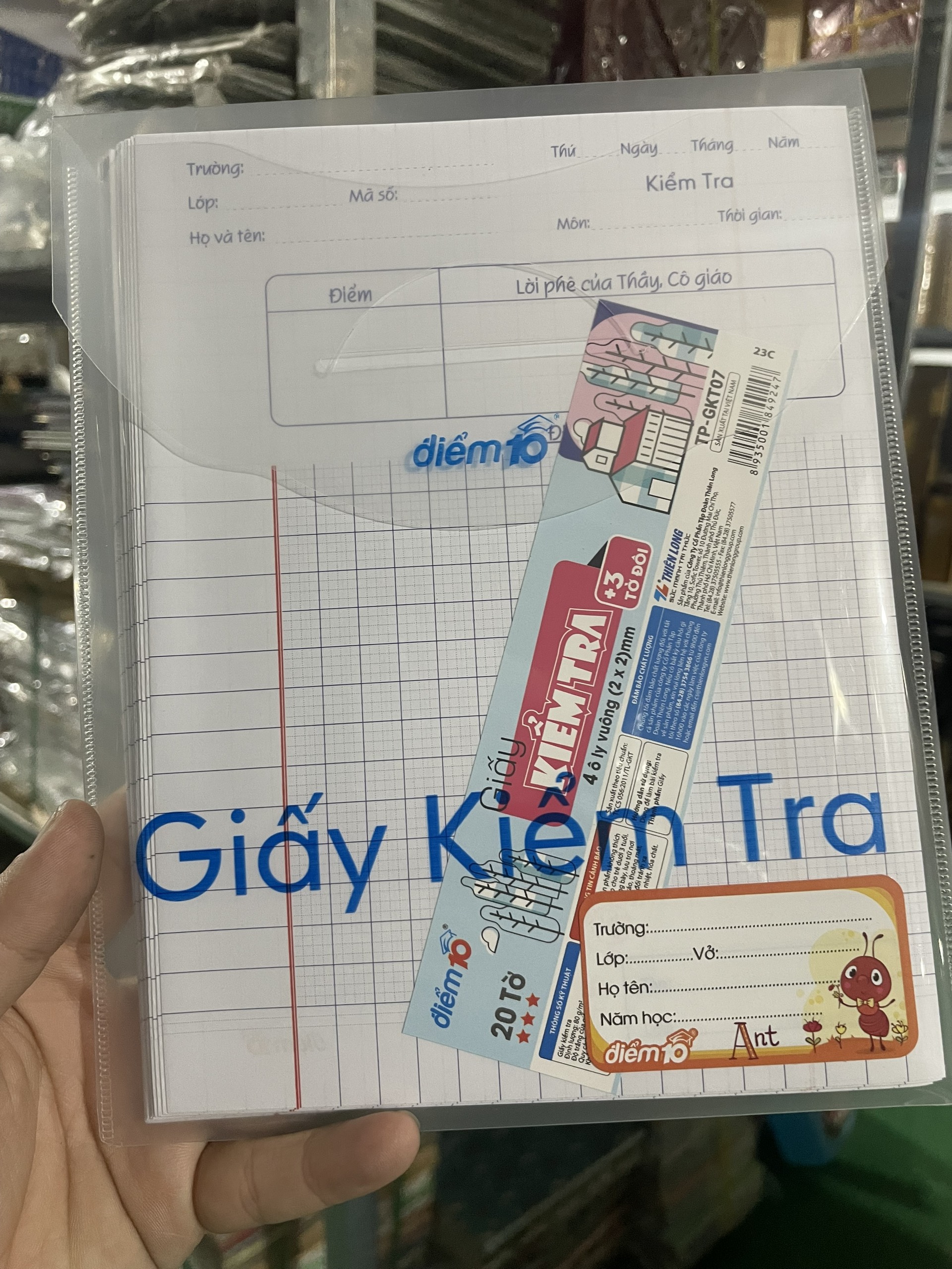 Giấy kiểm tra thiên long tp-gkt07 4 ôly vuông 2x2