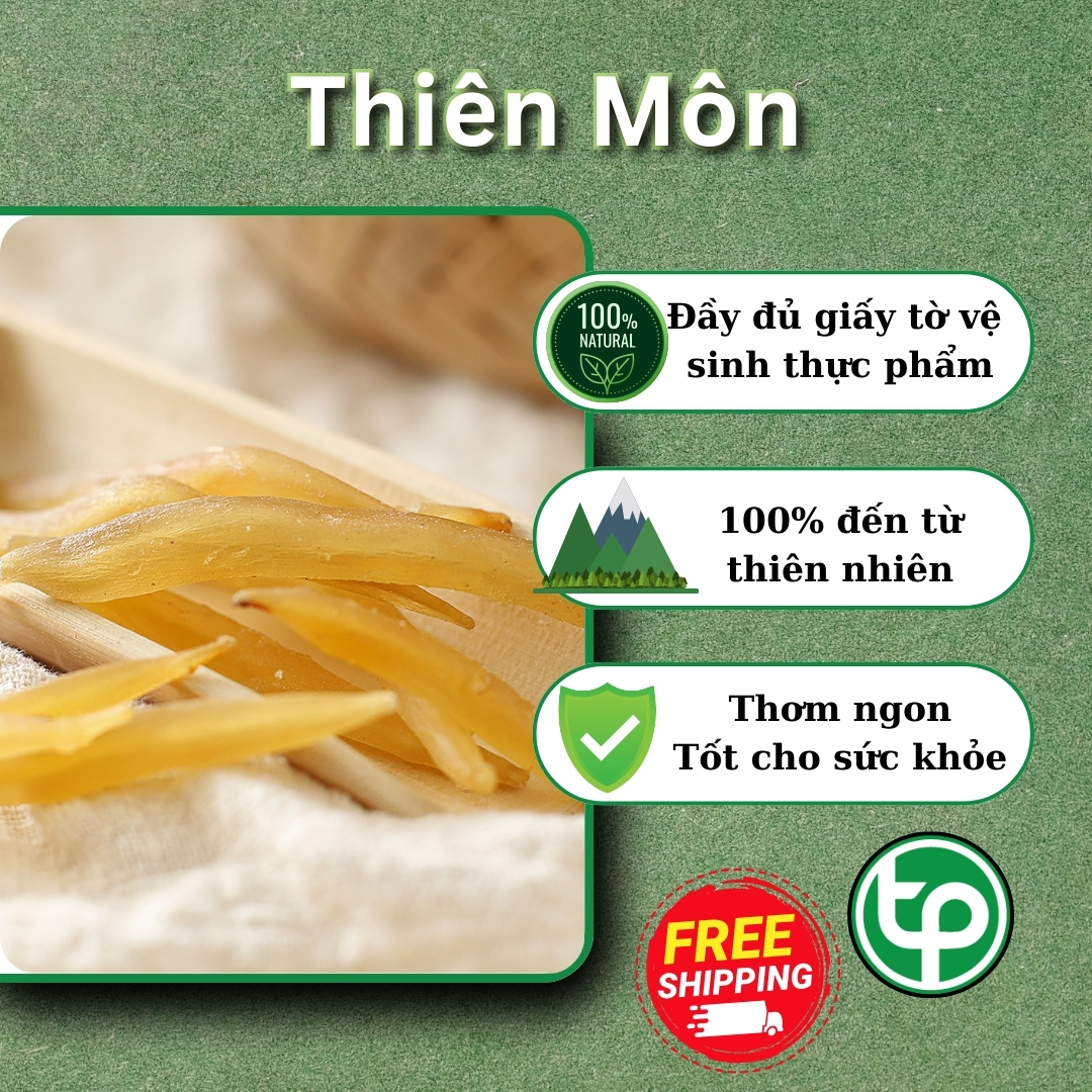 [Hàng mới về] Thiên môn đông khô 500g - Tấn Phát - Chuyên dùng để hỗ trợ người bị đái tháo đường