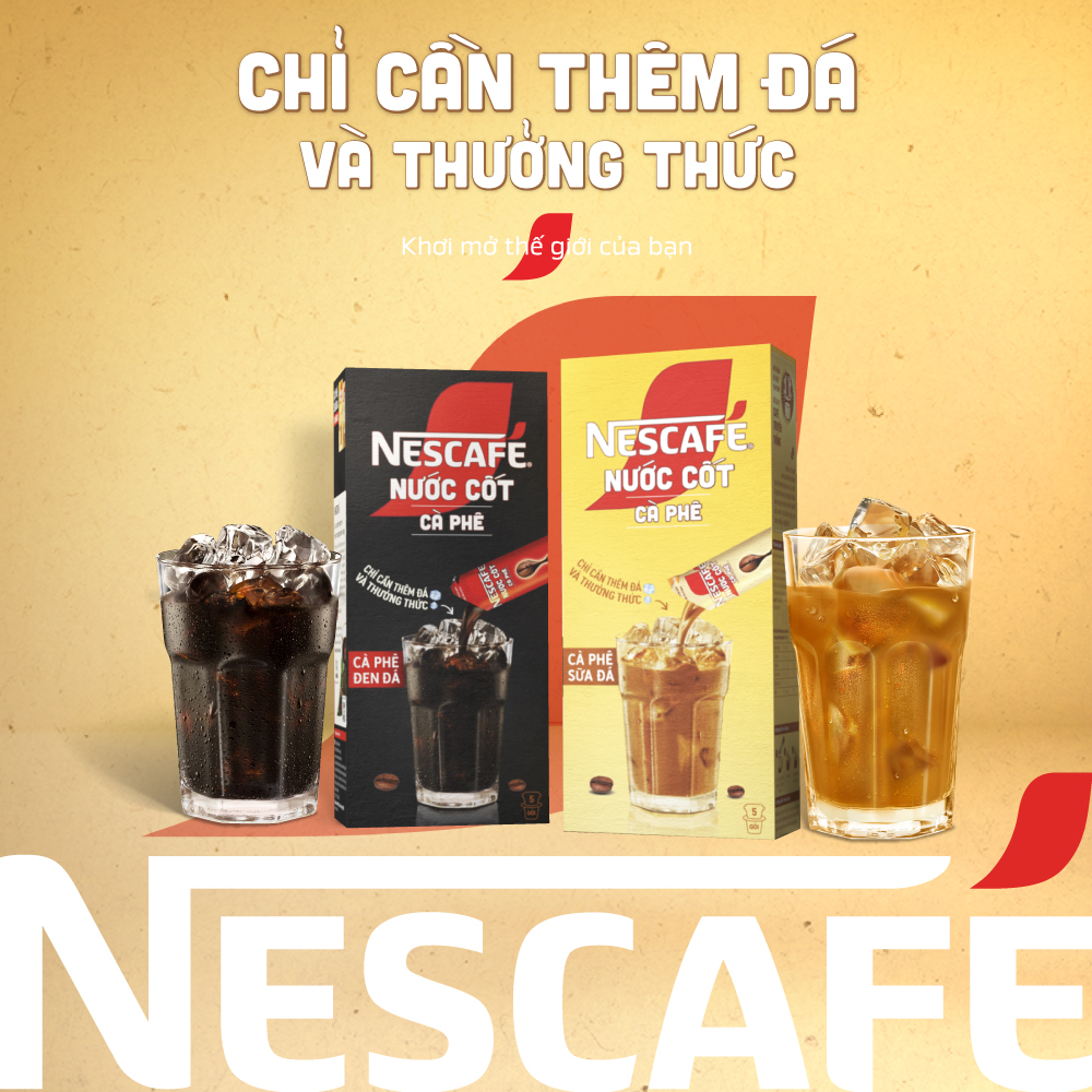 [ƯU ĐÃI THÁNG 6] NESCAFÉ Nước Cốt Cà Phê vị Café Đen Đá (Hộp 5 Gói)- FUJJI
