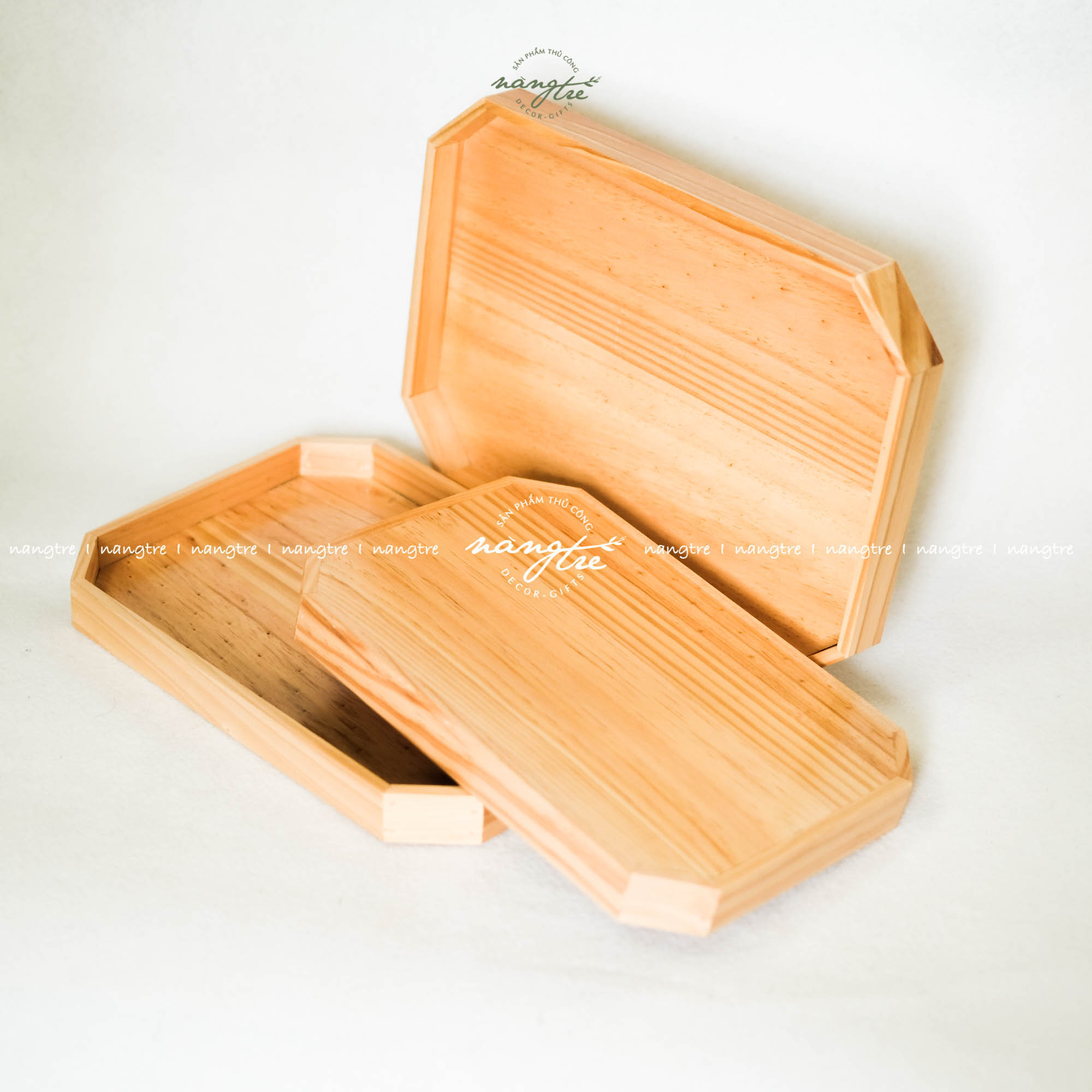 Khay gỗ phục vụ _ Khay gỗ hình bát giác