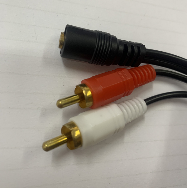 jack 3.5 cái ra 2 đầu AV bông sen dực