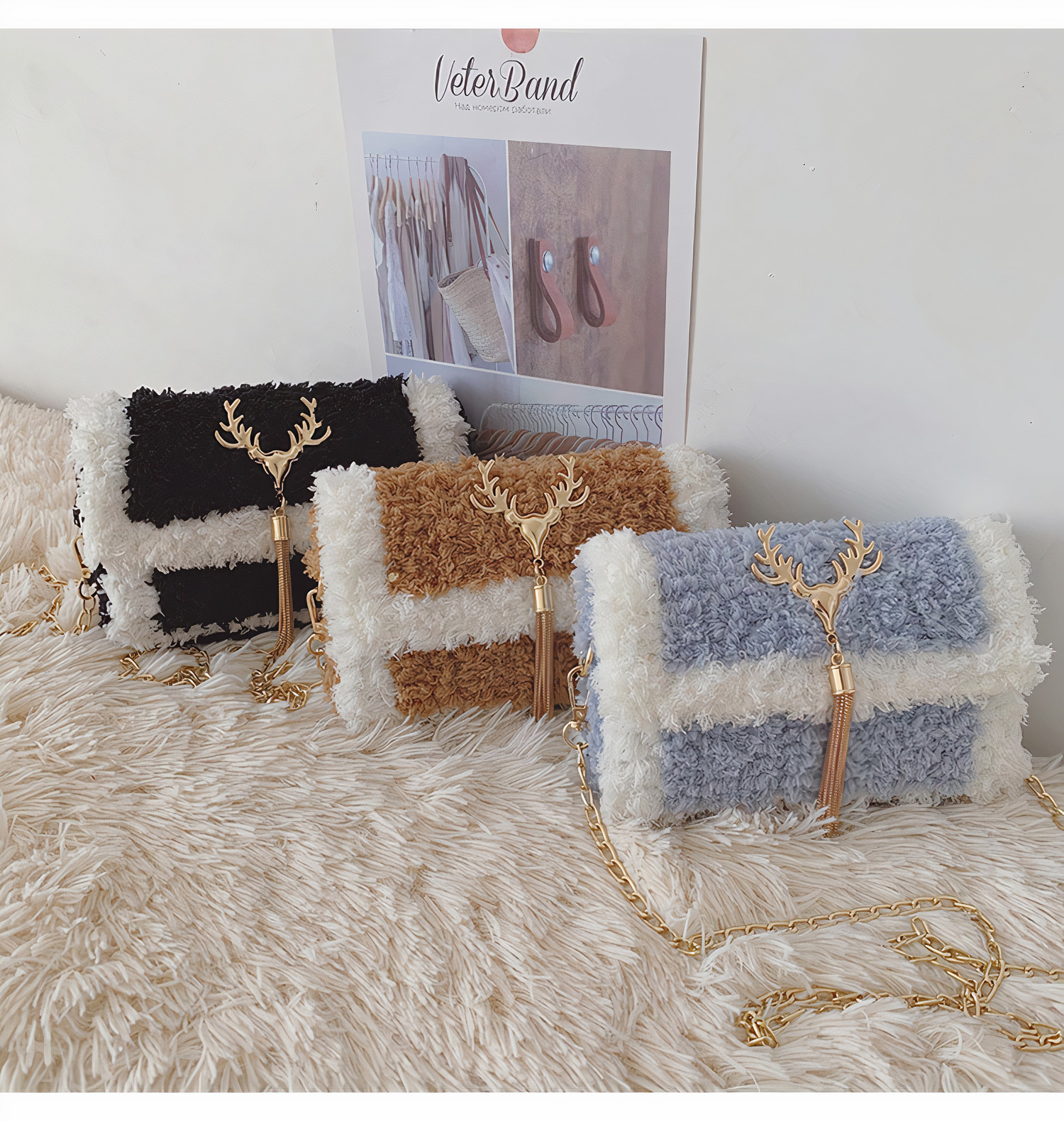 Túi Handmade Tự Đan Lông Xù - Phụ Kiện Đan Túi (Có video hướng dẫn) PS203