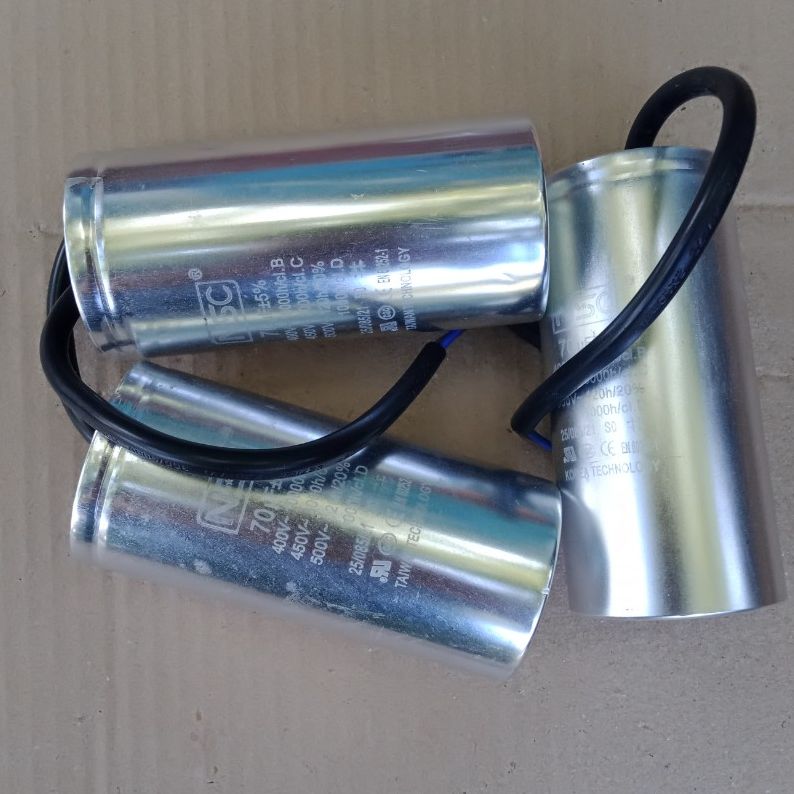 Tụ điện động cơ  xoay chiều 70 uF NSC (vỏ nhôm)