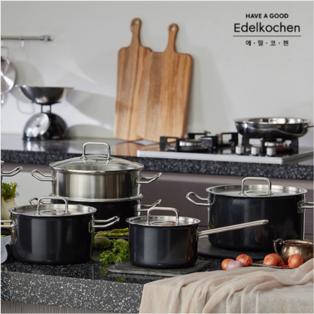[HCM]Nồi Edelkochen Solid đen 24 cm thấp