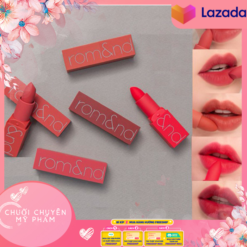 Son Lì Siêu Nhẹ Môi Romand Zero Gram Matte Lipstick | Son thỏi lì Romand New Zero Matte Lipstick 3g