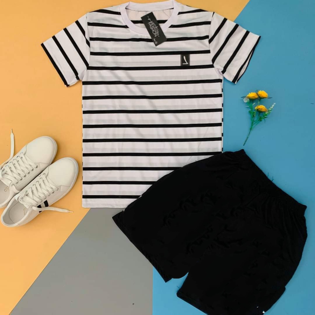 [HCM]Bộ Quần Áo thun nam KẺ NGANG độc đẹp vải thun lạnh siêu mát thiết kế thời trang