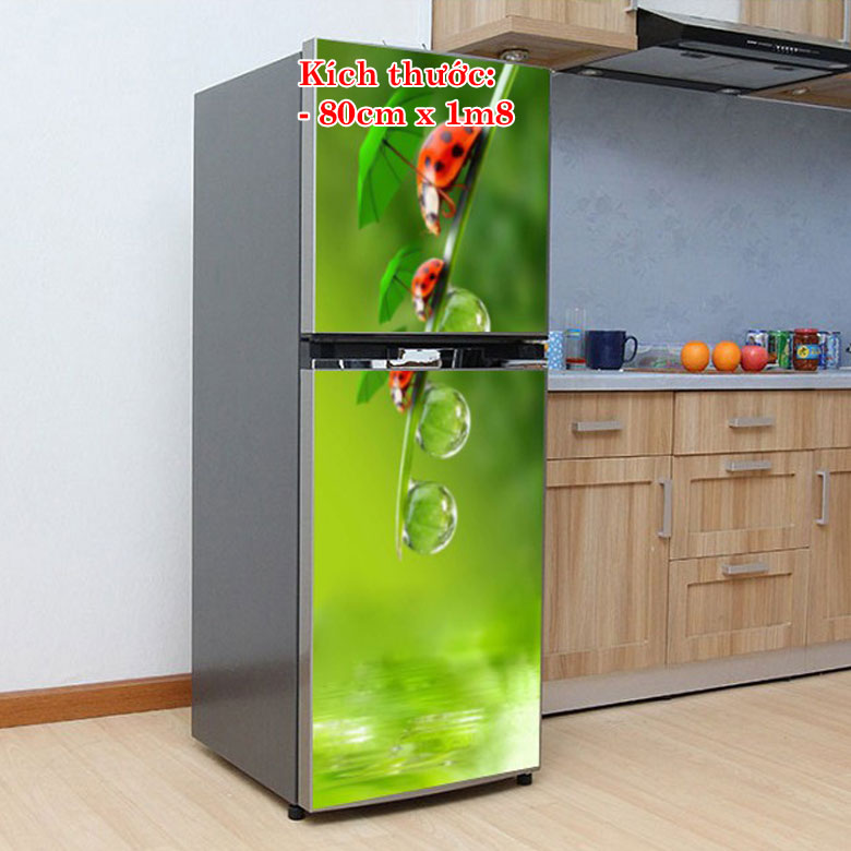 [HCM]Decal trang trí dán tủ lạnh mẫu Bọ Cánh Cam chất liệu cao cấp