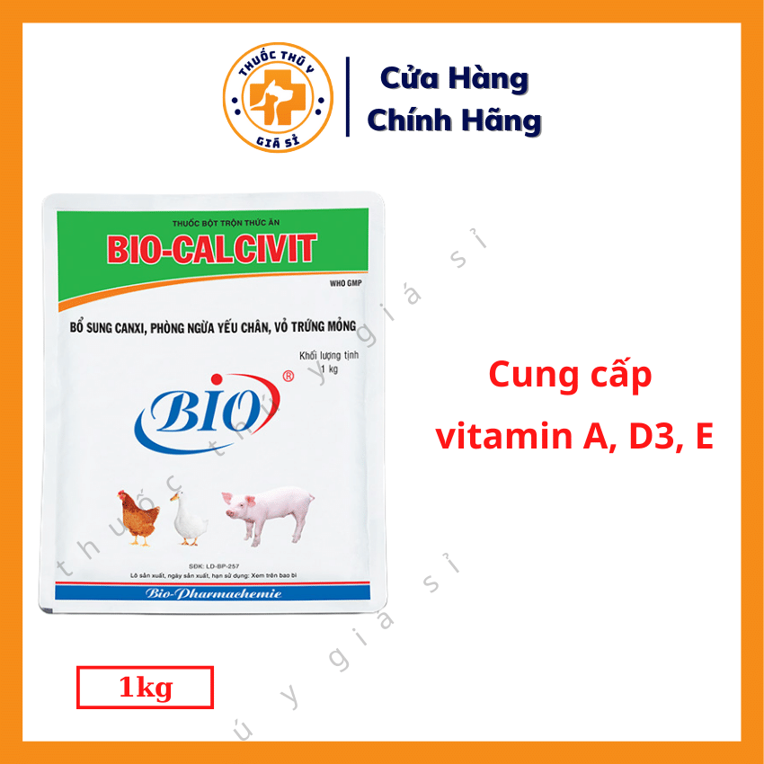"Hoàn tiền đến 10%" Bio Calcivit 1kg - Dùng Cho Ngừa Yếu Chân, Phòng Bệnh Ngoài Da, Vỏ Trứng Mỏng - Thú Y Giá Sỉ
