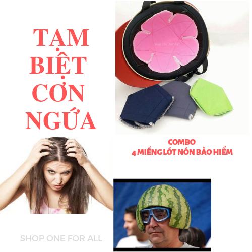 Combo 4 Miếng Lót nón Bảo hiểm hoa 5 cánh ONEFORALL (màu ngẫu nhiên)