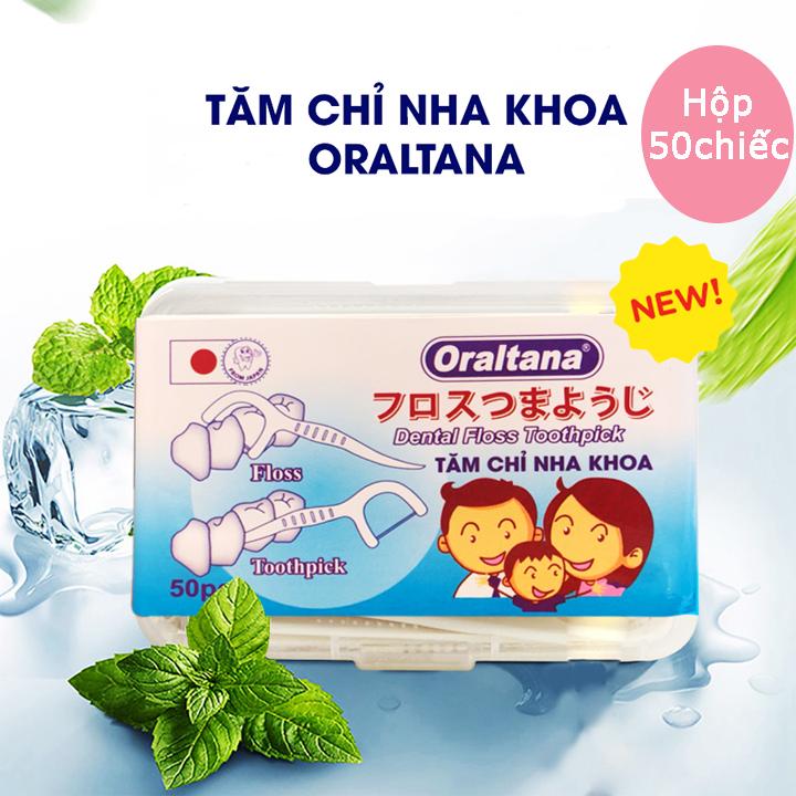 Tăm Chỉ Nha Khoa Oraltana 50 Cái/hộp Chất liệu nhựa y tế an toàn
